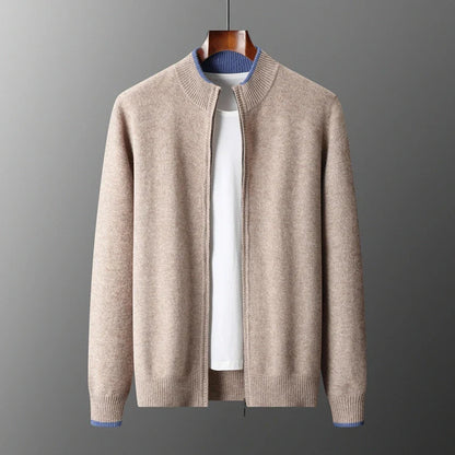 Pure cashmere zip everyday jacket for men | Riku -9