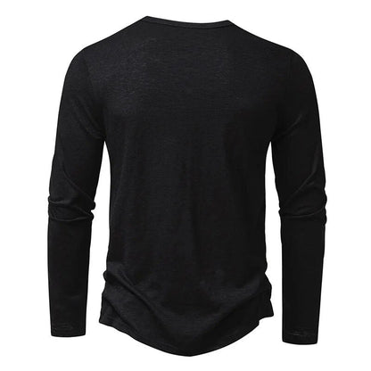 Slim-fit cotton henley casual shirt for men | Dixon -17
