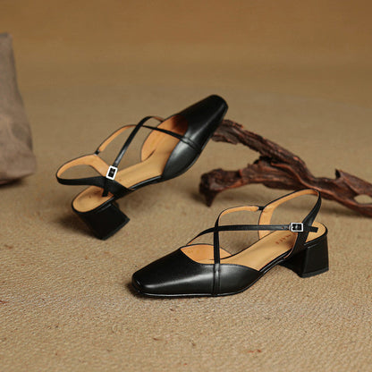 Closed-toe block-heel buckle sandals for women | Cecelia -9