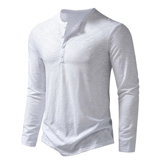 Slim-fit cotton henley casual shirt for men | Dixon -10