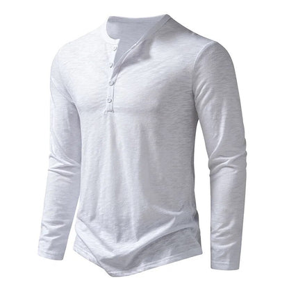 Slim-fit cotton henley casual shirt for men | Dixon -10