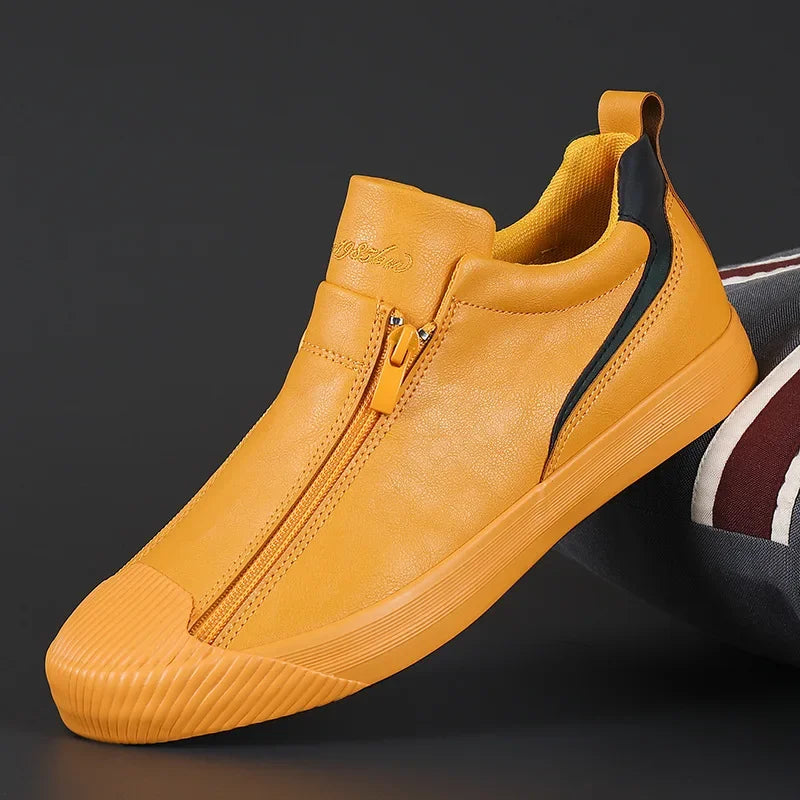 Declan | Men's Leather Orthopedic Zip Sneaker