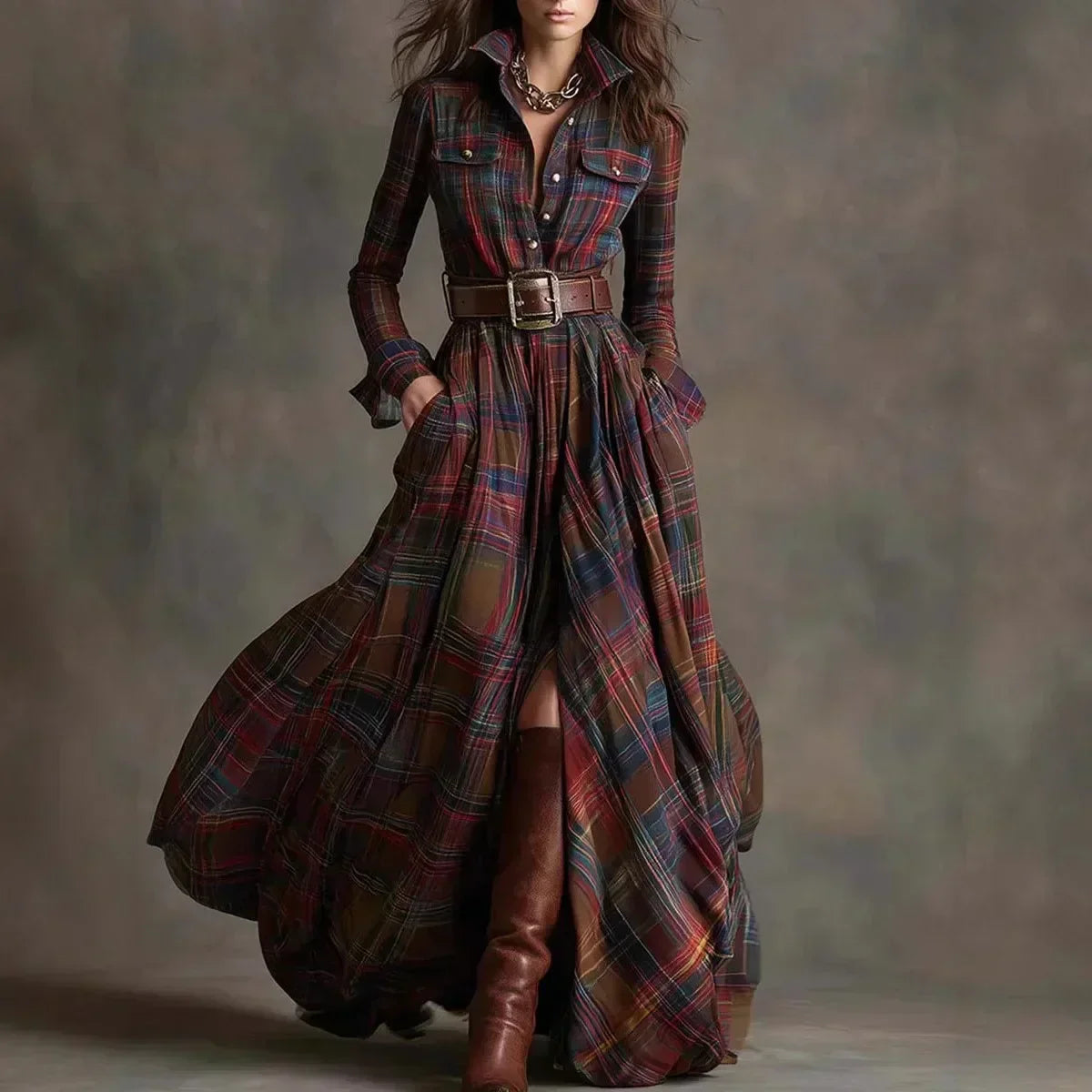 Elegant everyday relaxed maxi dress for women | Althea -1