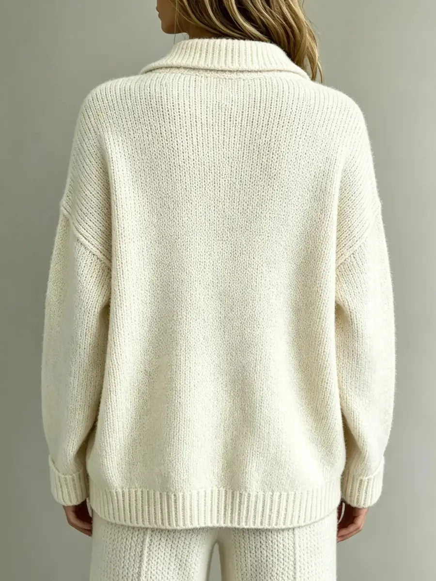 Alma | Women's Button Neck Polo Sweater