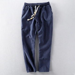 Relaxed straight-leg everyday cotton trousers for men | Hiro -1