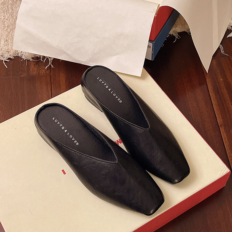 Vegan leather low-cut slip-on everyday flats for women | Vale -4
