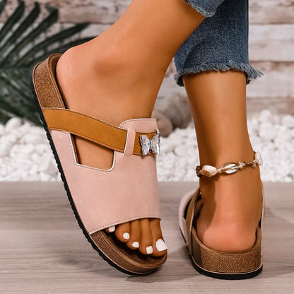 Jasper | Cork Sole Buckle Slide Sandal