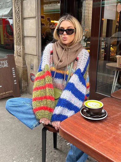 Multicolour cosy knit everyday jumper for women | Zoe Lumiere -2