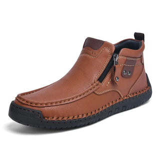 Ismere | Men's Leather Ankle Boots with Orthopedic Footbed