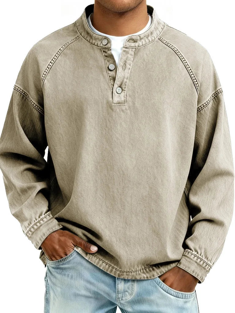 Rowan | Men's Vintage Denim Henley Pullover