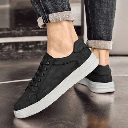 Textured leather everyday casual trainers for men | Canyon -4