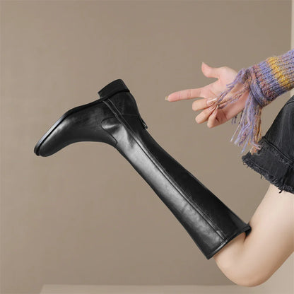 Adeline Knee-High Leather Boots for Women | Seradina