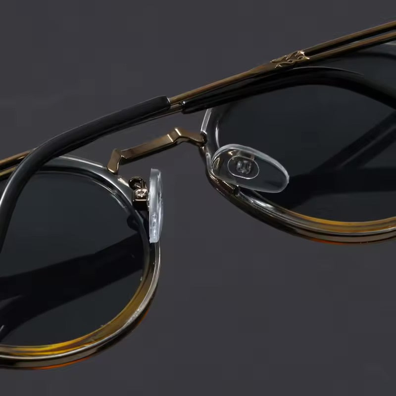 Metal-frame anti-glare everyday sunglasses for men | Brunelo -3