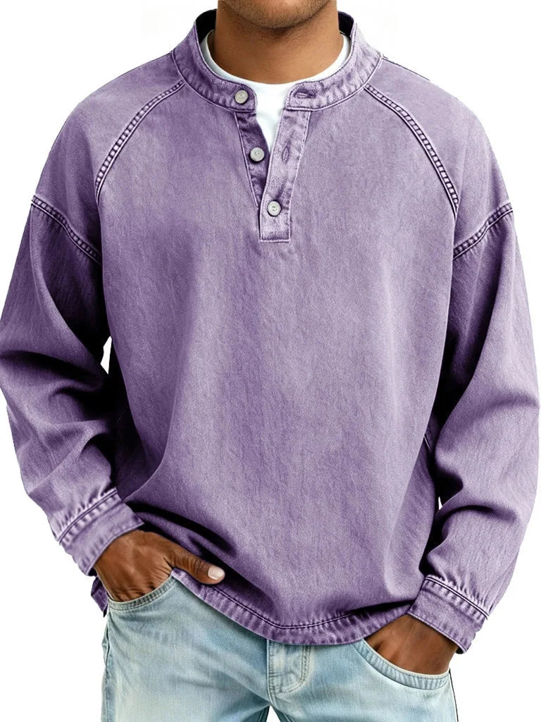 Rowan | Men's Vintage Denim Henley Pullover