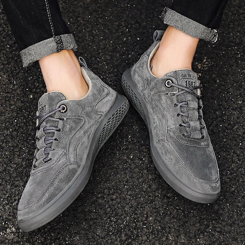 Suede cushioned casual everyday trainers for men | 1987 -3