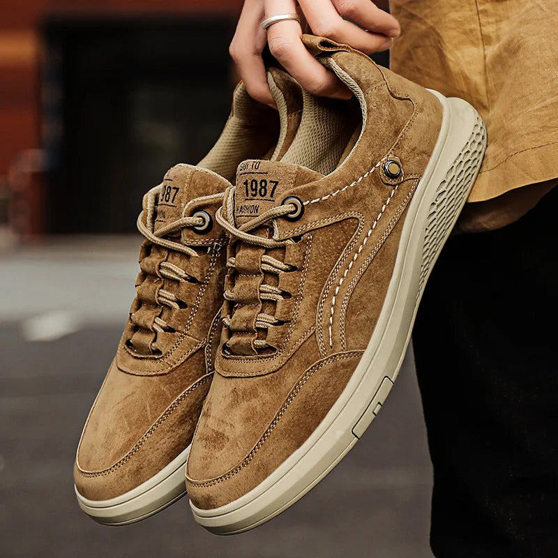 Suede cushioned casual everyday trainers for men | 1987 -12