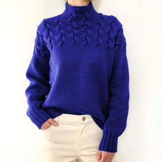Elvarra | Women's Cable Knit Turtleneck Pullover Sweater