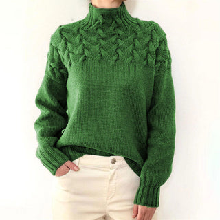 Elvarra | Women's Cable Knit Turtleneck Pullover Sweater