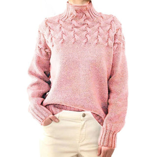 Elvarra | Women's Cable Knit Turtleneck Pullover Sweater
