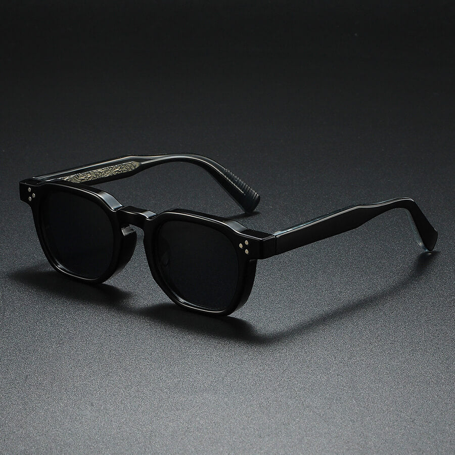 Retro acetate sculpted-temple sunglasses for men | Silano -5