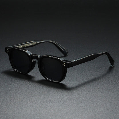 Retro acetate sculpted-temple sunglasses for men | Silano -5