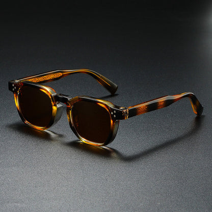 Retro acetate sculpted-temple sunglasses for men | Silano -2