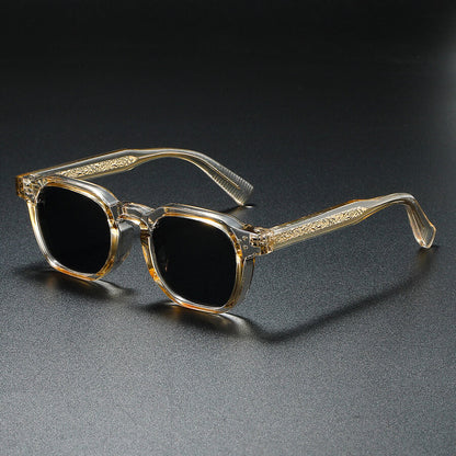Retro acetate sculpted-temple sunglasses for men | Silano -3