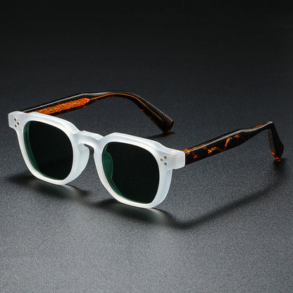 Retro acetate sculpted-temple sunglasses for men | Silano -1