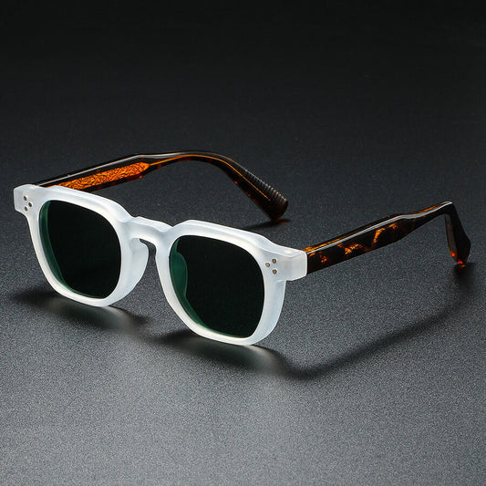 Retro acetate sculpted-temple sunglasses for men | Silano -1