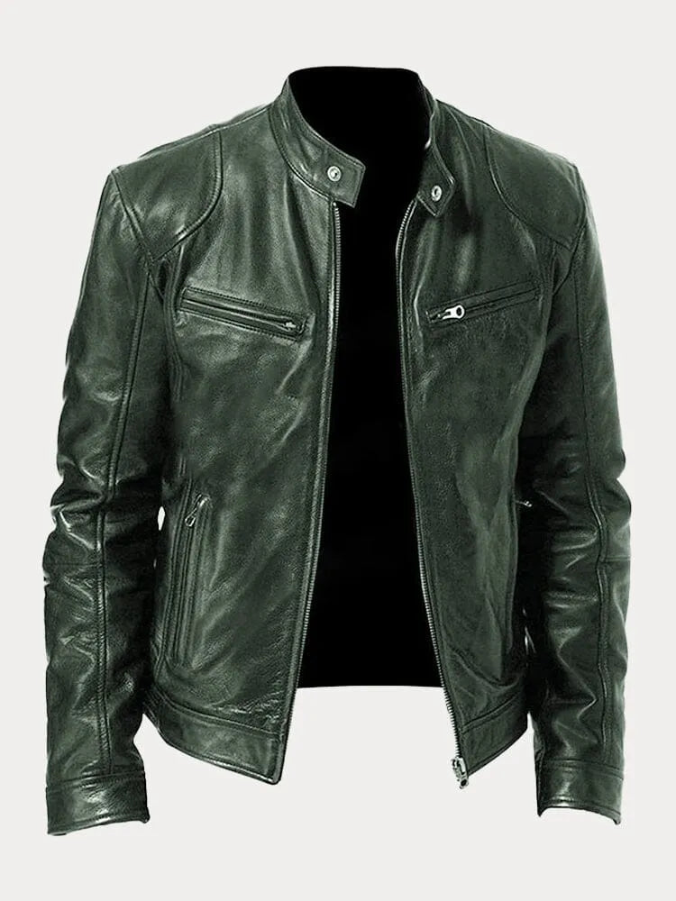Italian casual leather jacket for men | Rino -1