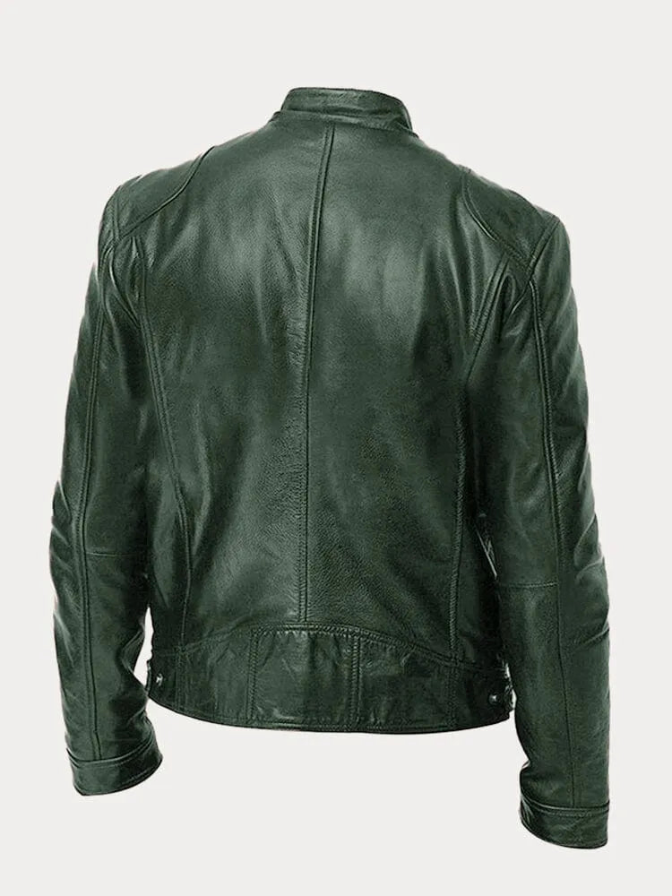Italian casual leather jacket for men | Rino -12