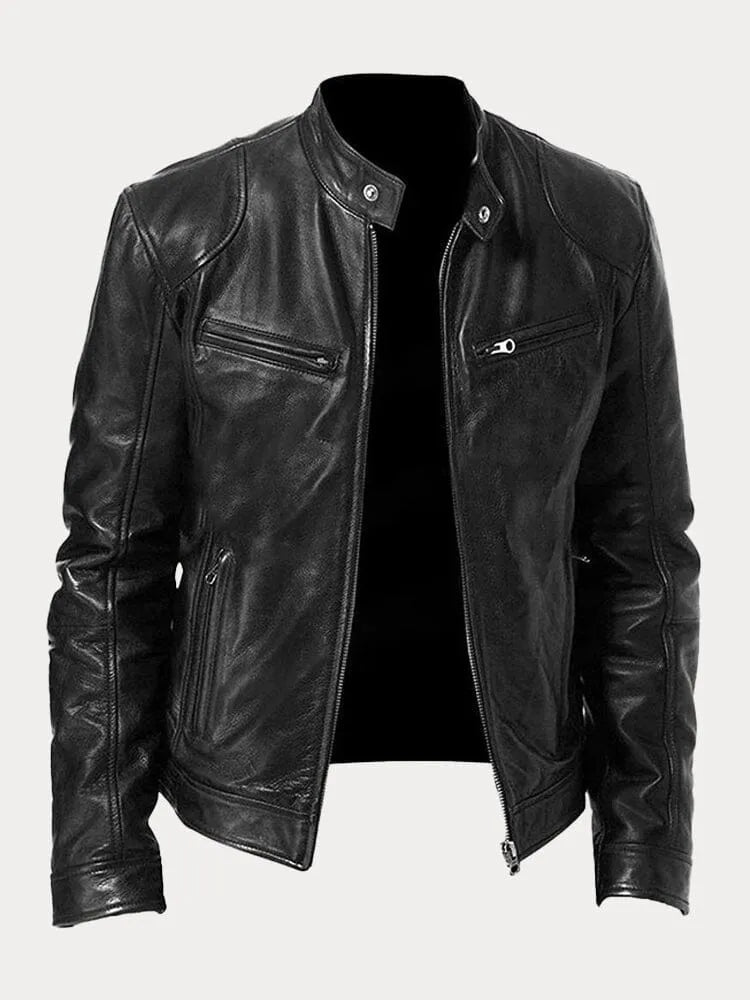Italian casual leather jacket for men | Rino -10