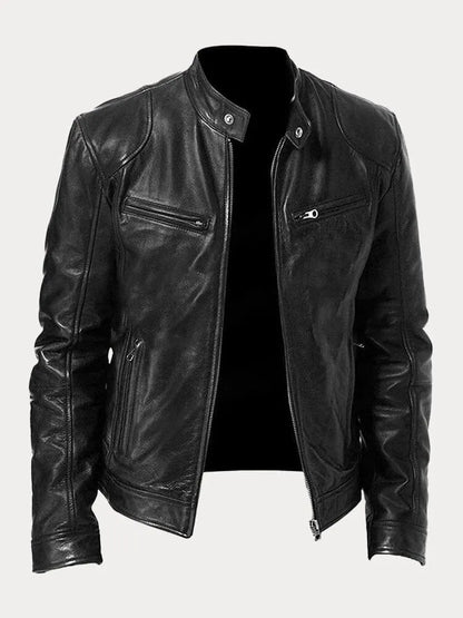 Italian casual leather jacket for men | Rino -10