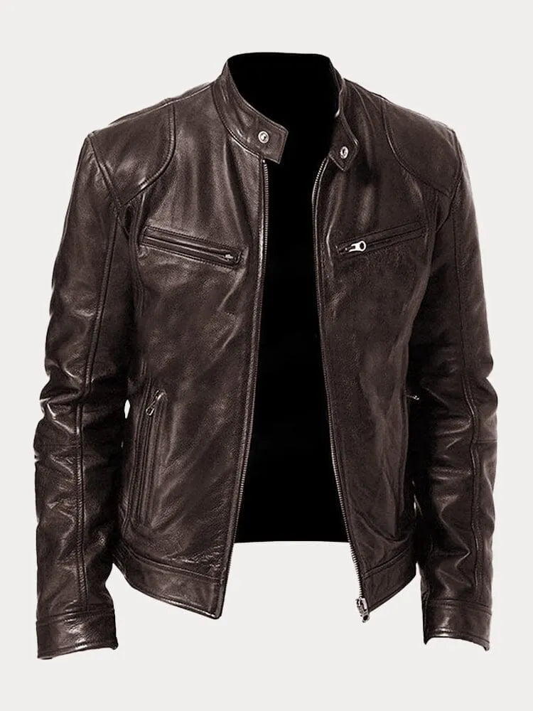 Italian casual leather jacket for men | Rino -4