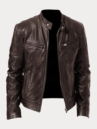 Italian casual leather jacket for men | Rino -4