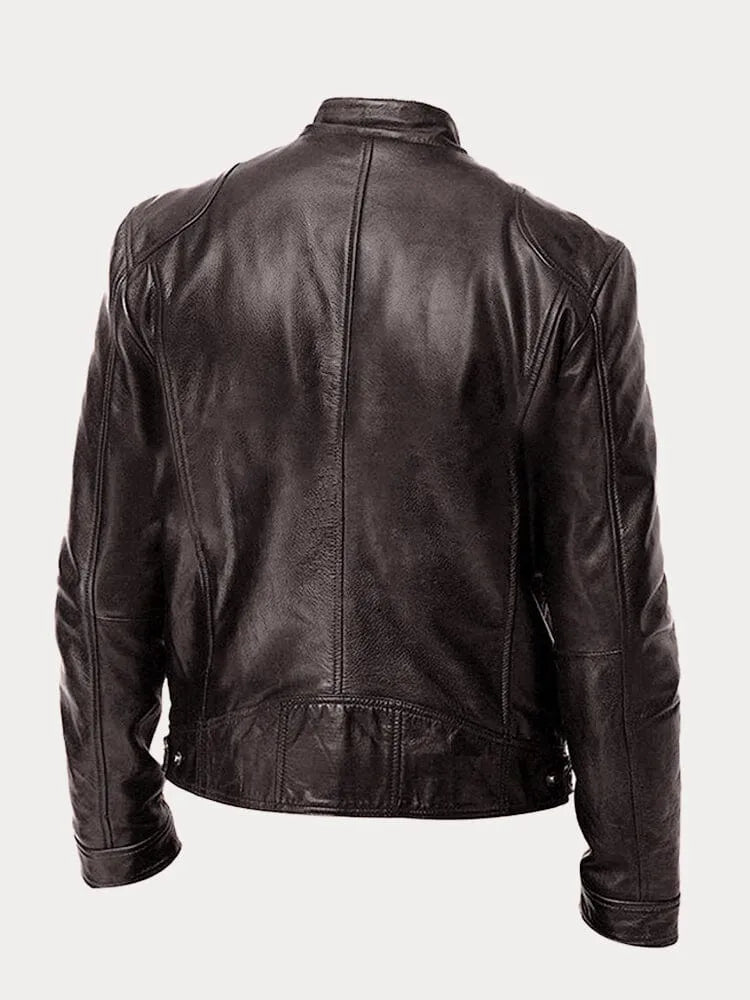 Italian casual leather jacket for men | Rino -15