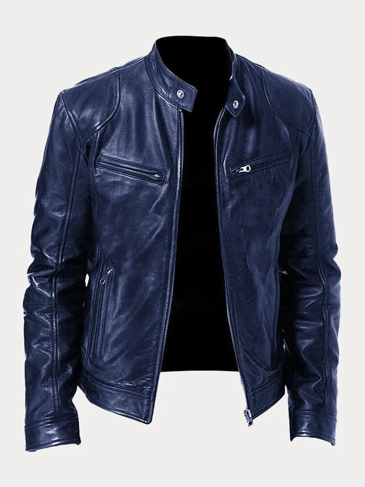 Italian casual leather jacket for men | Rino -9