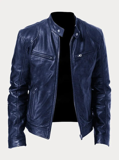 Italian casual leather jacket for men | Rino -9