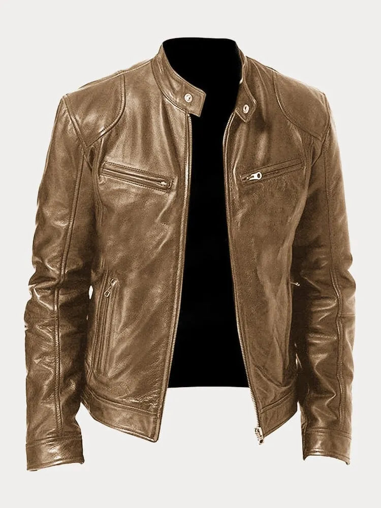 Italian casual leather jacket for men | Rino -3