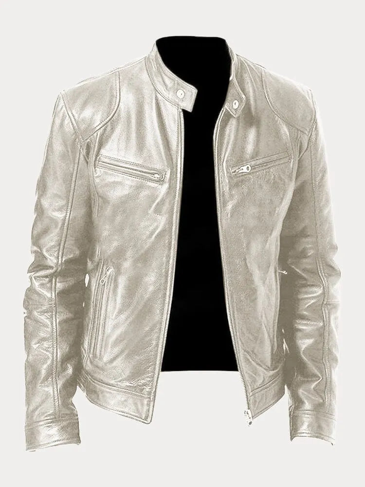 Italian casual leather jacket for men | Rino -5