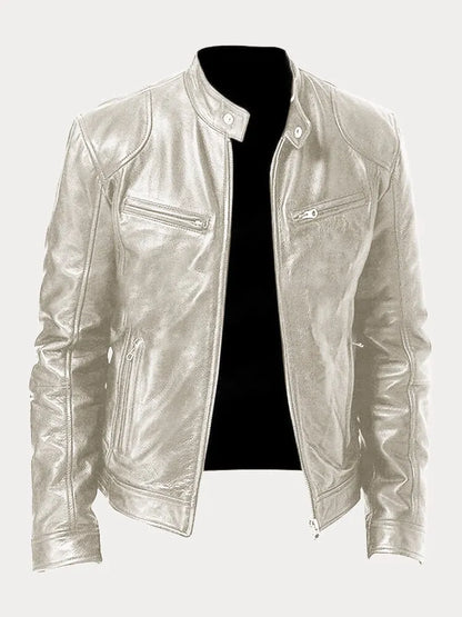 Italian casual leather jacket for men | Rino -5
