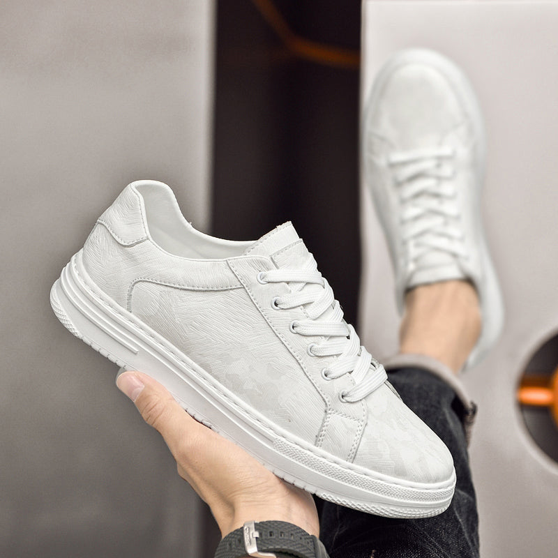 Textured leather everyday casual trainers for men | Canyon -13