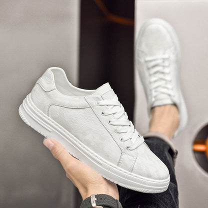 Textured leather everyday casual trainers for men | Canyon -13
