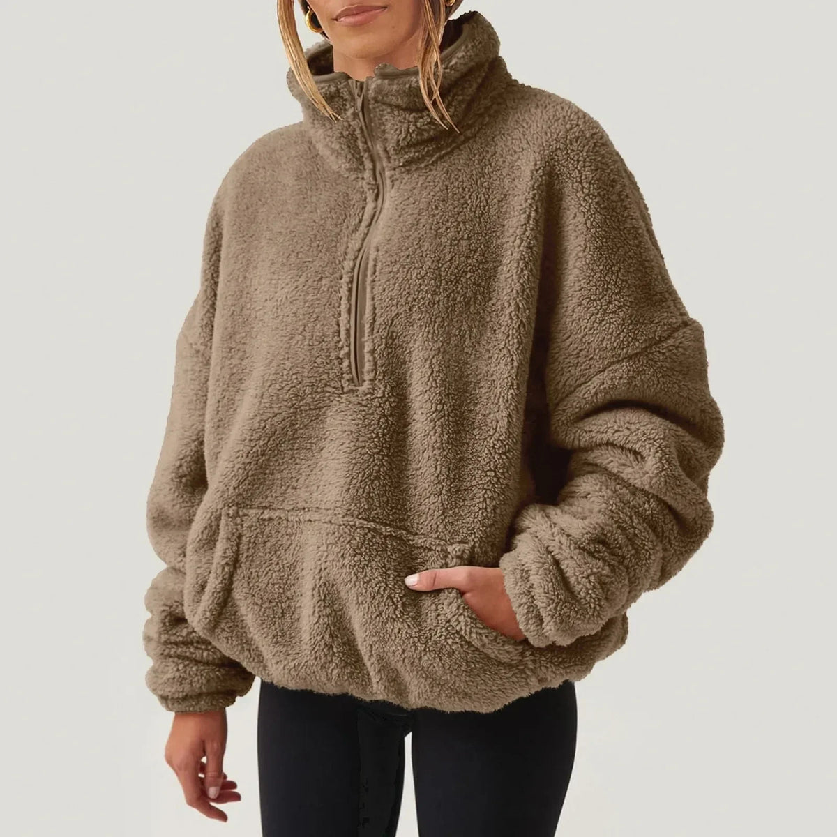 Plush half-zip cosy pullover for men | Alpine -9