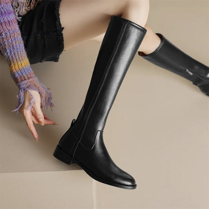 Adeline Knee-High Leather Boots for Women | Seradina