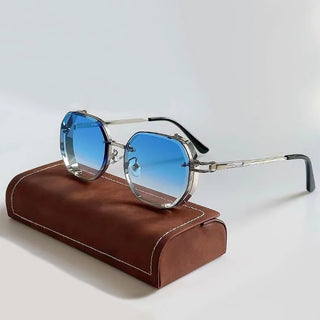 Vintage steampunk aluminium-frame sunglasses for men | Cogsworth -4