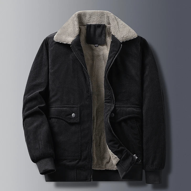 Corduroy zip fleece-lined jacket for men | Maison Ridgefield -2