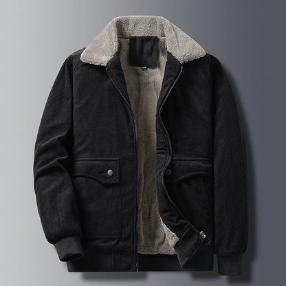 Corduroy zip fleece-lined jacket for men | Maison Ridgefield -2