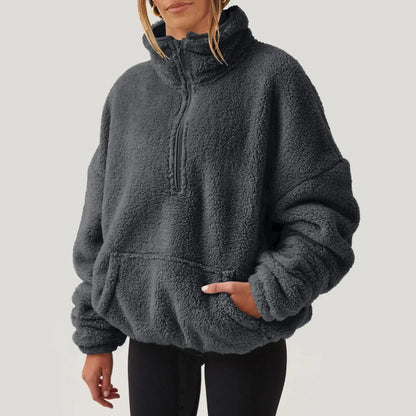 Plush half-zip cosy pullover for men | Alpine -5