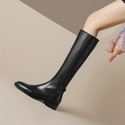 Adeline Knee-High Leather Boots for Women | Seradina